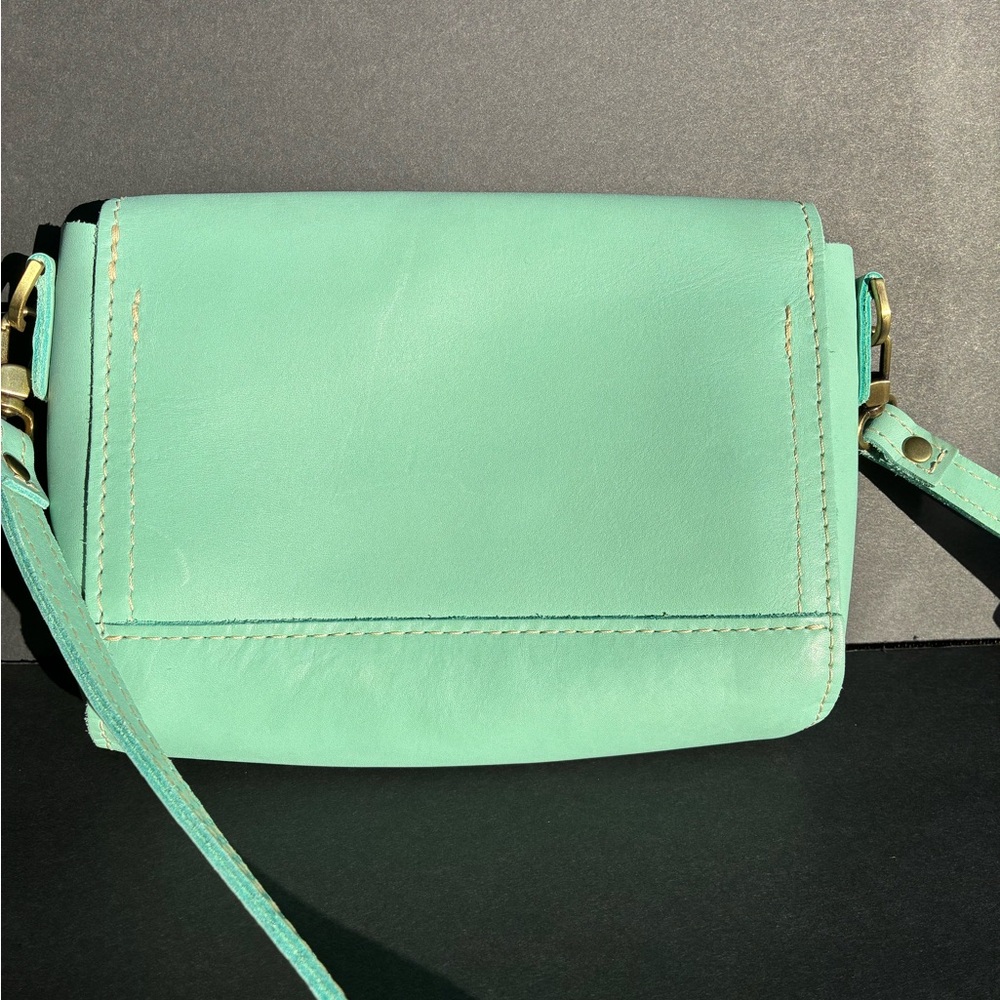 PLG Portland leather goods mint crossbody bag mini metro